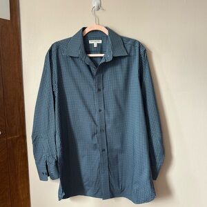 Banana Republic Blue Check Long Sleeve Shirt